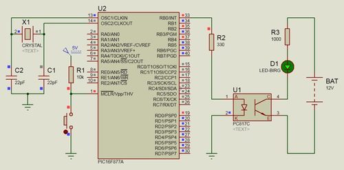 光耦合器用于切换LED（D1）。晶体管和继电器可用于开关电压相对较高的负载